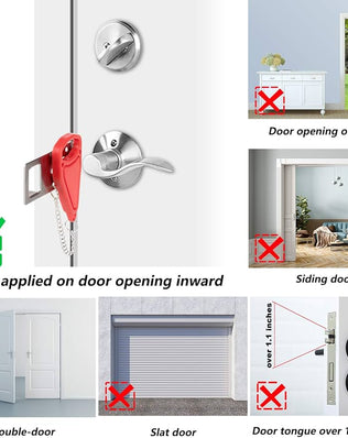 Problems Solved portable door lock for hotel travel safety, featuring a secure lock for home security and travel protection.