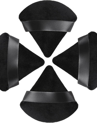 Problems Solved 4pcs triangle velvet powder puffs for pressed makeup, soft sponge applicators for setting and blending powder.