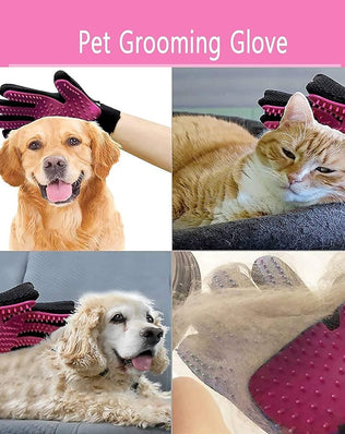 Pet Dog Cat Grooming Glove, Gentle Deshedding Brush Glove, Efficient Pet Hair