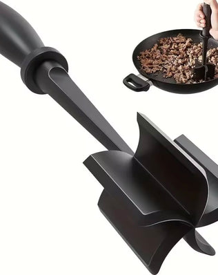 Problems Solved meat chopper and shredder with heat-resistant handle, ideal for easily shredding cooked meats in the kitchen.