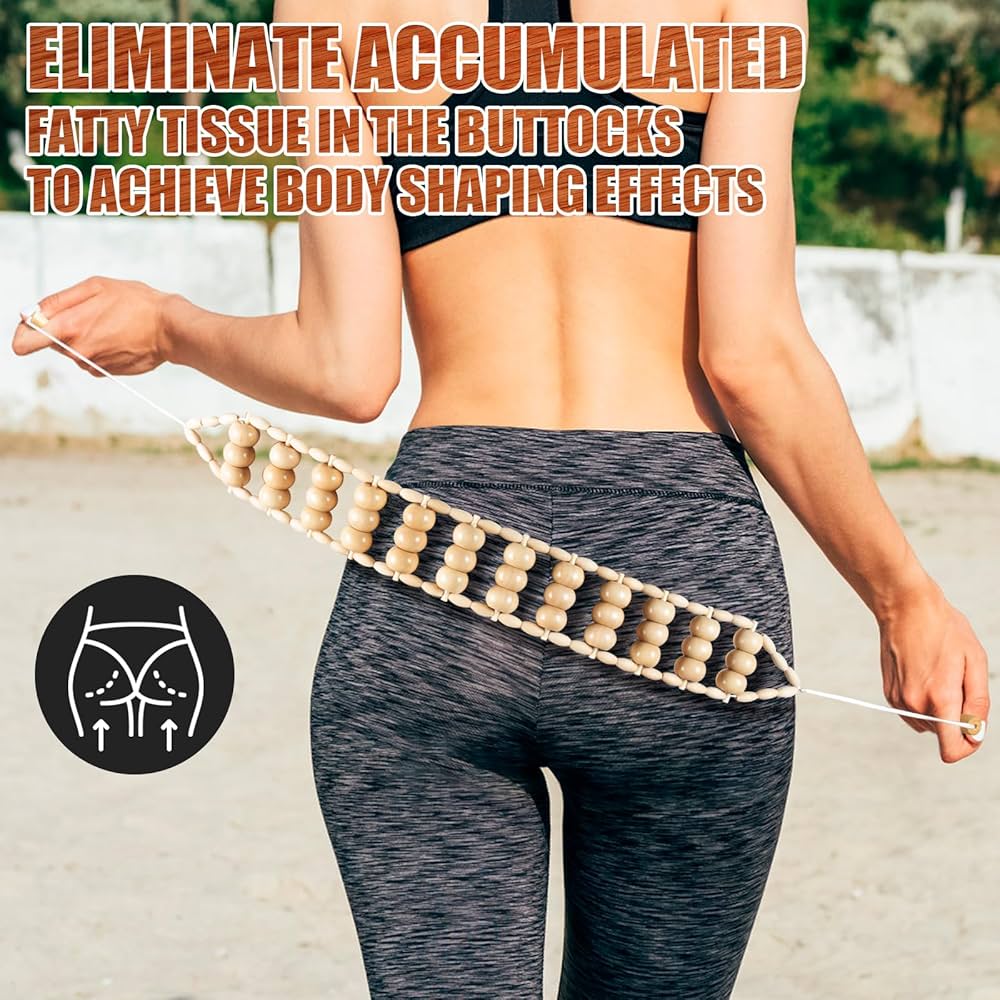 Problems Solved Wood Therapy Massage Tool for cellulite and self-massage, featuring smooth wooden surface and ergonomic design.