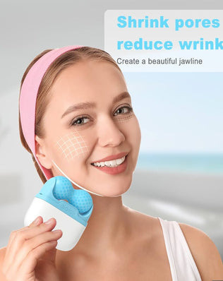 Ice Roller for Face and Eyes - 2 Roller Facial Skin Care Tools Cold Face Ice Roller Massager