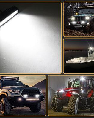 1 PCS Led Work Light Bar, 6 inch 24WSpot Flood Beam, 12V 24V Driving Lights Lamp