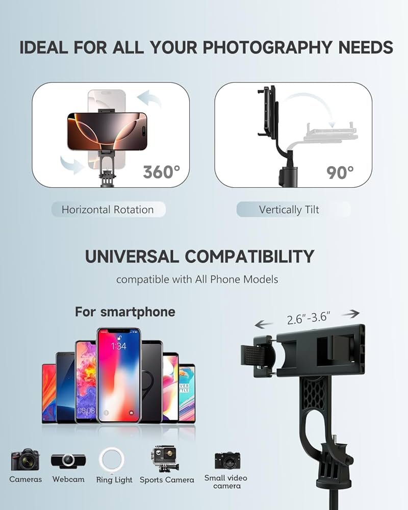 Problems Solved 180cm aluminum phone tripod and selfie stick, extendable all-in-one tripod for stable photos and selfies.