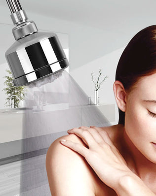 Problems Solved bathroom shower head with rotating top sprinkler, multifunction pressurized water-saving bathroom accessories.