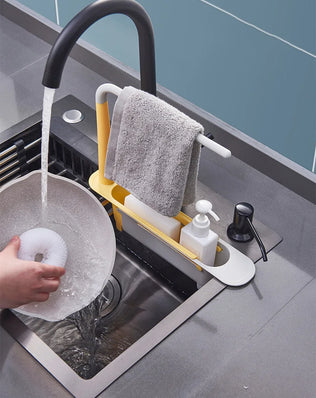 Kitchen Sink Organizer Telescopic Sink Shelf Soap Sponge Holder - Problems Solved