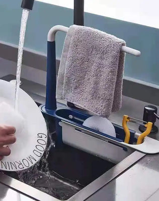 Kitchen Sink Organizer Telescopic Sink Shelf Soap Sponge Holder - Problems Solved