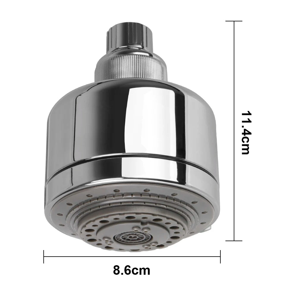 Problems Solved full-function shower head with rotating top, pressurized, water-saving bathroom accessories for home improvement.