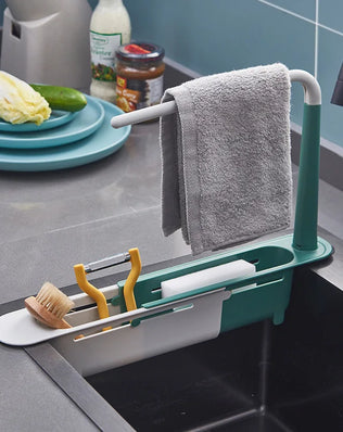 Kitchen Sink Organizer Telescopic Sink Shelf Soap Sponge Holder - Problems Solved