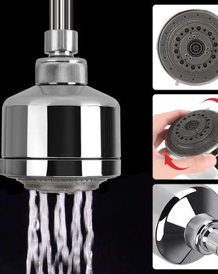 Problems Solved multifunction shower head with rotating top sprinkler, pressurized water-saving bathroom accessories for home improvement.
