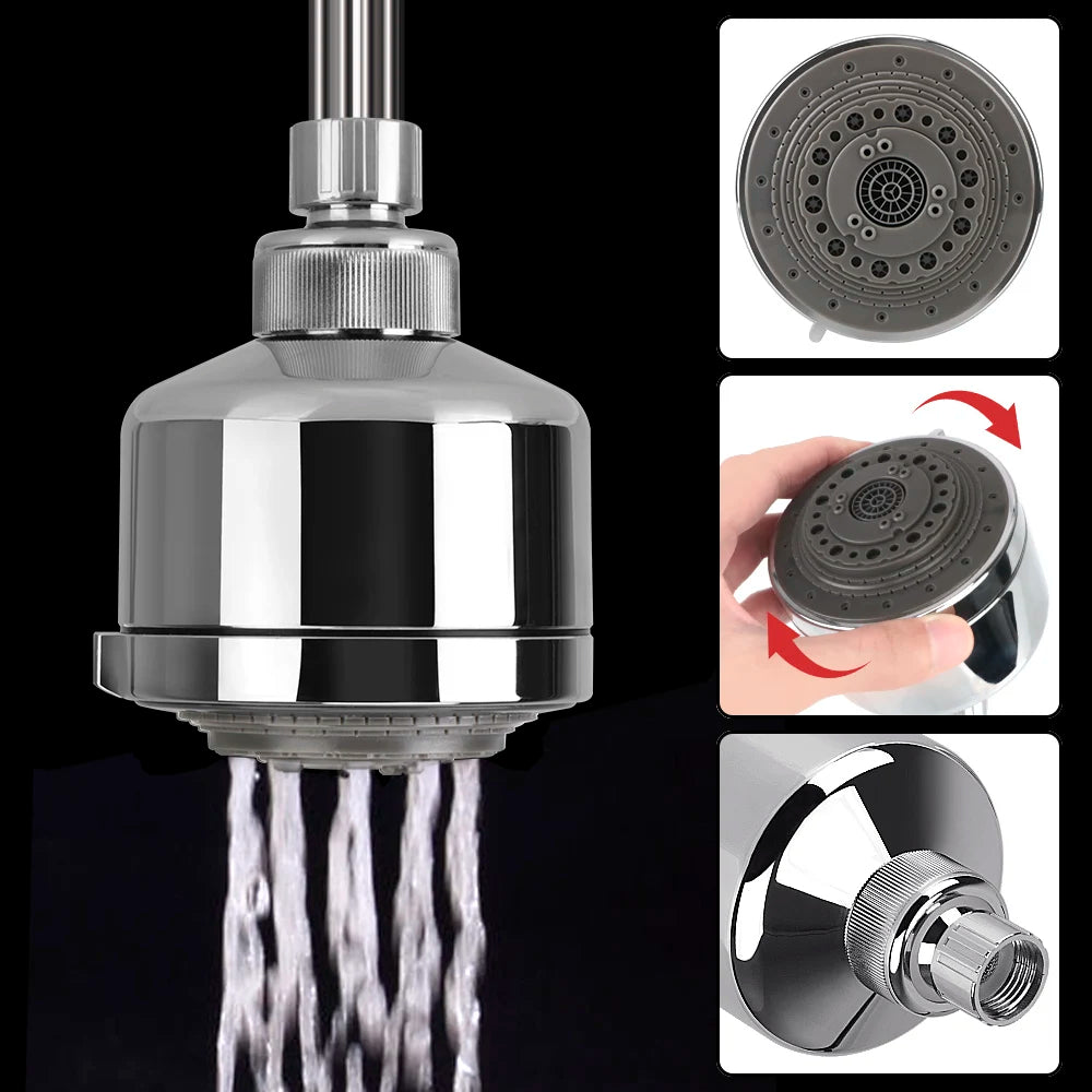 Problems Solved multifunction shower head with rotating top sprinkler, pressurized water-saving bathroom accessories for home improvement.