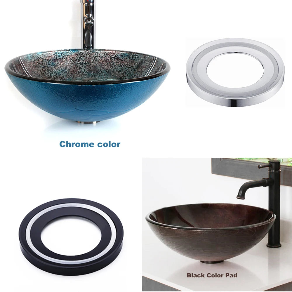 Bathroom Mounting Ring For Glass Basin Fixture Vessel Sink Gadgets Black Chrome Pad Ring Sink Pop Up Avaliable Home Renovation - Problems Solved