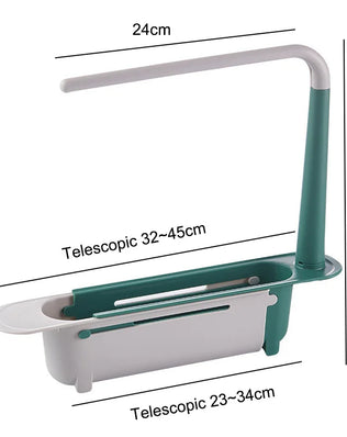 Kitchen Sink Organizer Telescopic Sink Shelf Soap Sponge Holder - Problems Solved