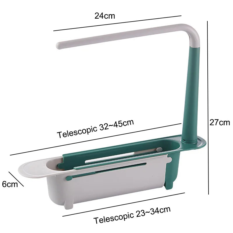 Kitchen Sink Organizer Telescopic Sink Shelf Soap Sponge Holder - Problems Solved