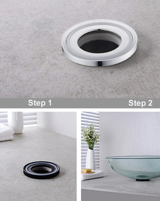 Bathroom Mounting Ring For Glass Basin Fixture Vessel Sink Gadgets Black Chrome Pad Ring Sink Pop Up Avaliable Home Renovation - Problems Solved