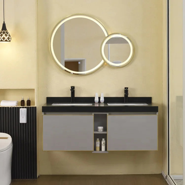 Wall-hung Bathroom Vanities Furniture Mounted Bathroom Waterproof Mirror Cabinet Double Wash Bathroom Cabinet - Problems Solved