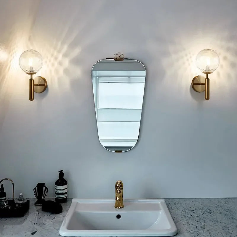 Nordic bathroom mirror front light simple glass wall lamp E14 living room bedroom modern background stair hotel aisle light - Problems Solved
