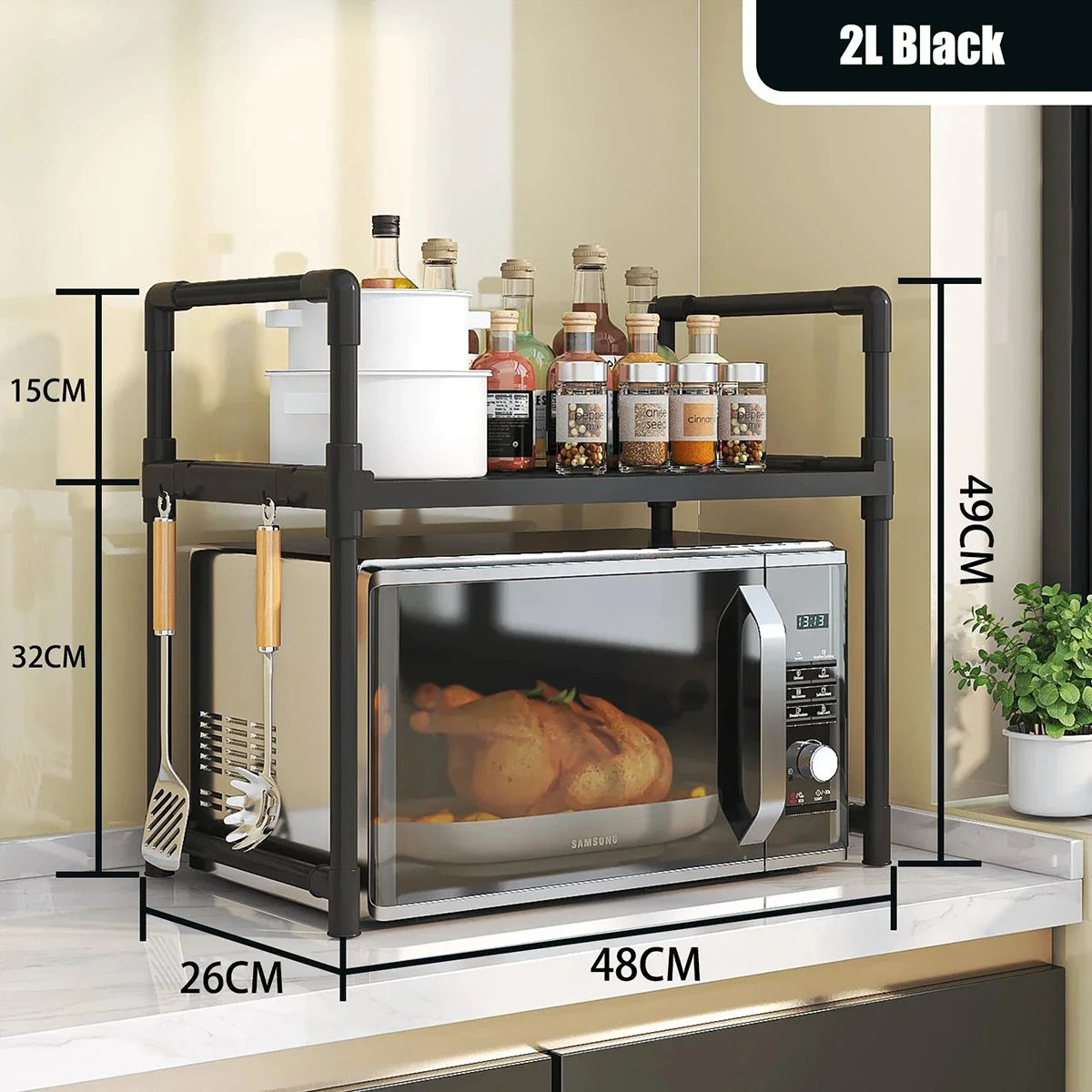 Kitchen Storage Rack Microwave Shelf Condiment Organizer Shelf - Problems Solved