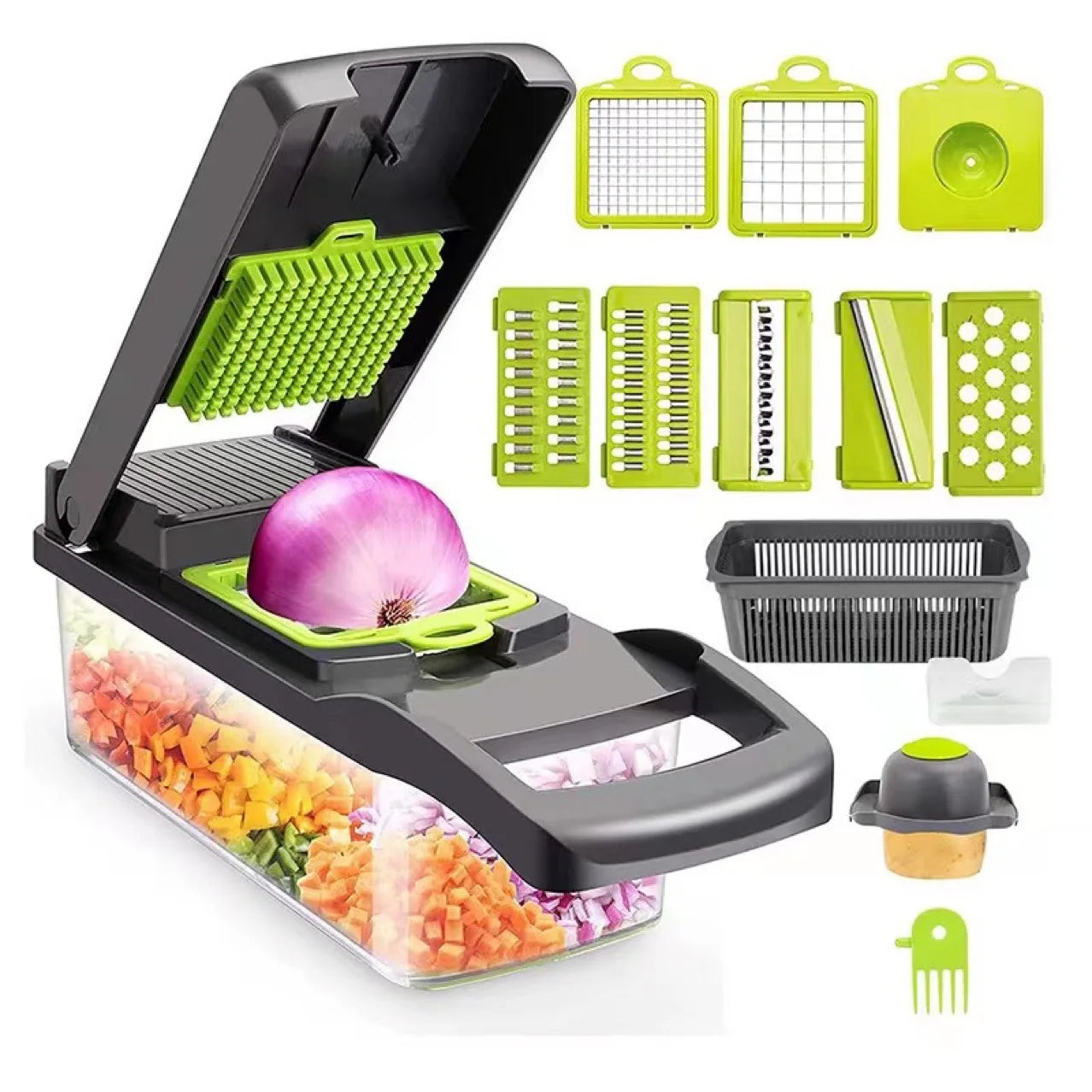 Kitchen artifact, vegetable cutting artifact, multifunctional slicer, slicer, slicer, kitchen utensil - Problems Solved
