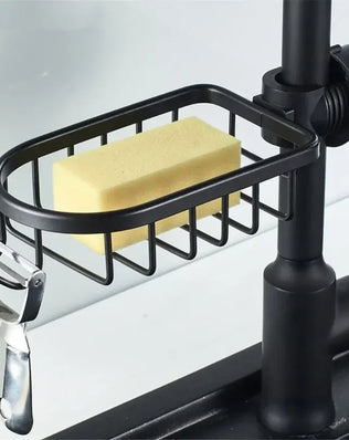 Bathroom Shelf Black Shower Storage Basket Storage Rack Adjustable Faucet - Problems Solved