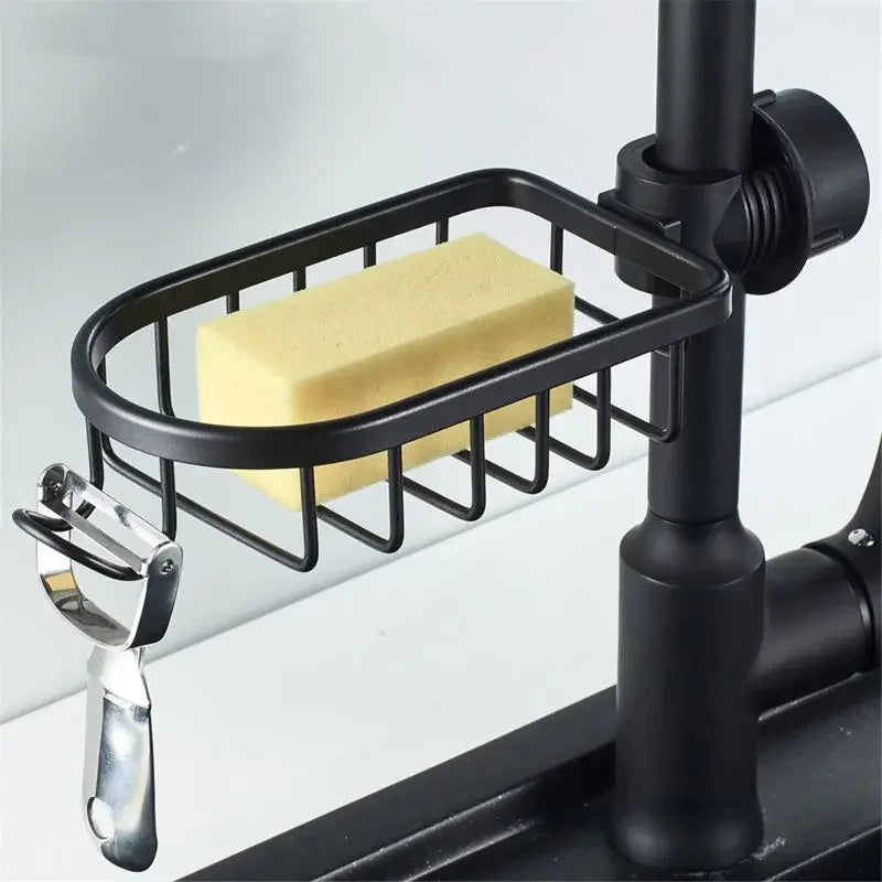 Bathroom Shelf Black Shower Storage Basket Storage Rack Adjustable Faucet - Problems Solved