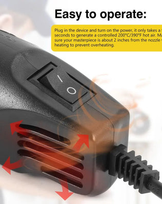 DIY Using Heat Gun Electric Power Hot Hair Dryer Soldering Wrap Blower Heater Shrink Plastic Heat Gun Repair Tool 200℃ 300W - Problems Solved