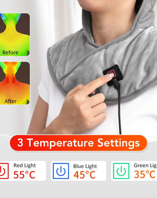 Electric Heating Shoulder Neck Pad USB Heated Back Wrap 3 Heat Level Soft Hot Compress Back Shawl Neck Shoulder Fast Heated Pad - Problems Solved