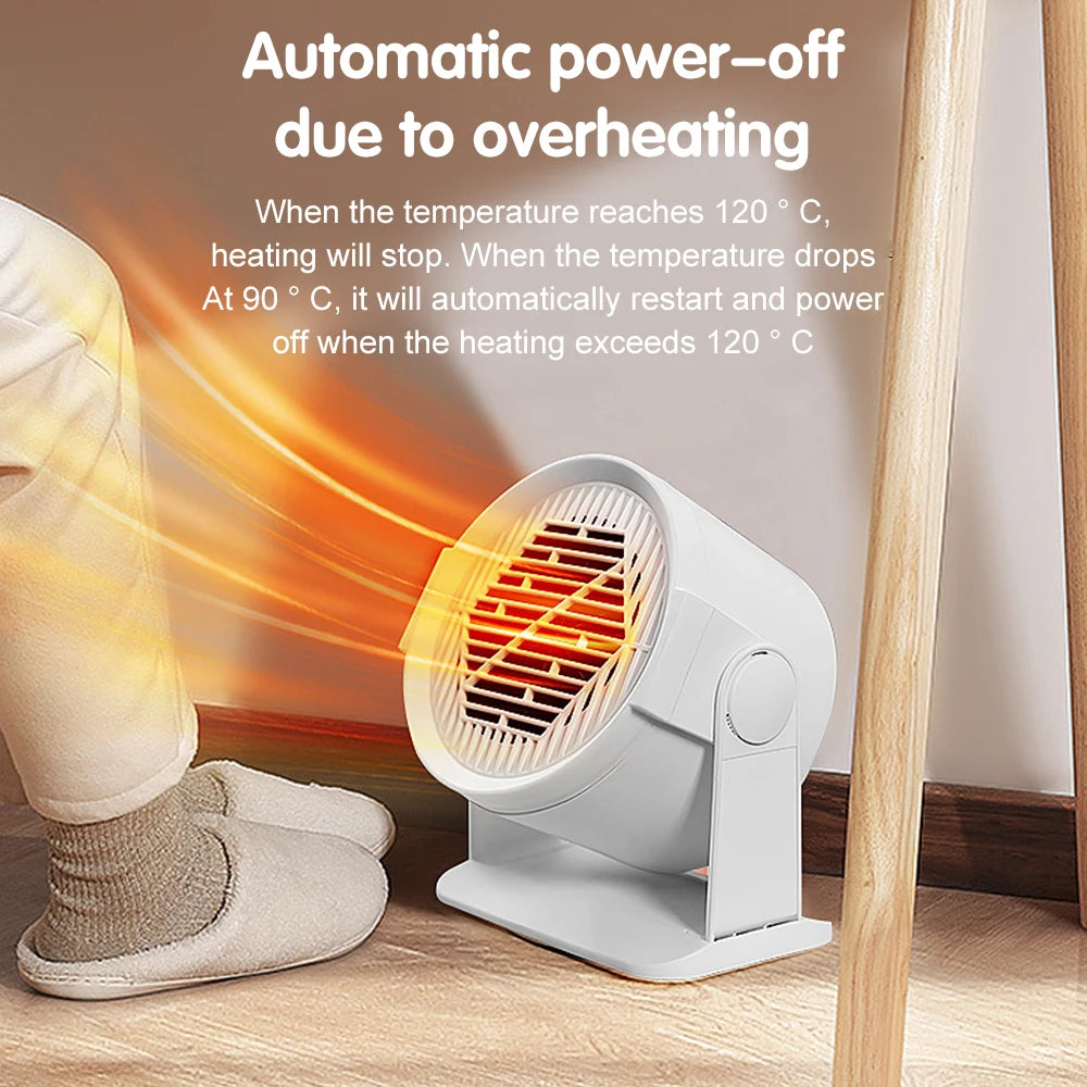 Heating and Cooling Small Heater Home Bedroom Dormitory Office Energy Saving Safety Quiet Rotating Shaking Head Electric Heater - Problems Solved