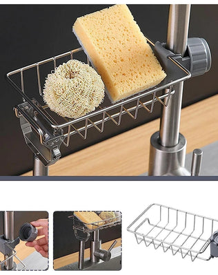 Kitchen Sink Drain Rack Sponge Storage Flexible Faucet Holder Soap Drainer Towel Rack Shelf Organizer Kitchen Accessories - Problems Solved