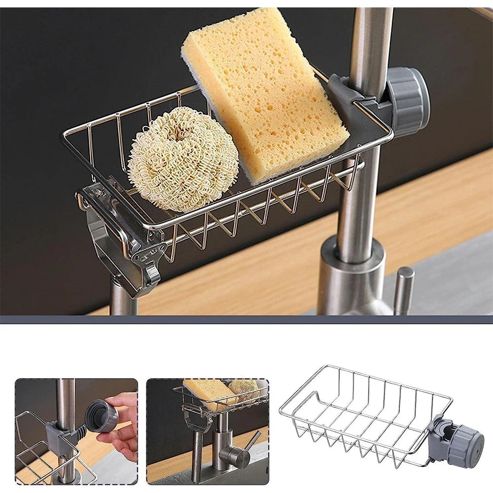 Kitchen Sink Drain Rack Sponge Storage Flexible Faucet Holder Soap Drainer Towel Rack Shelf Organizer Kitchen Accessories - Problems Solved