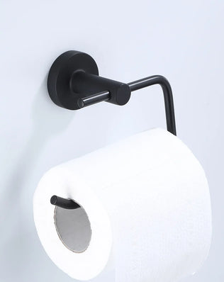 Bathroom Hardware Black Robe Hook Towel Rail Bar Rack Bar Shelf Tissue Paper Holder