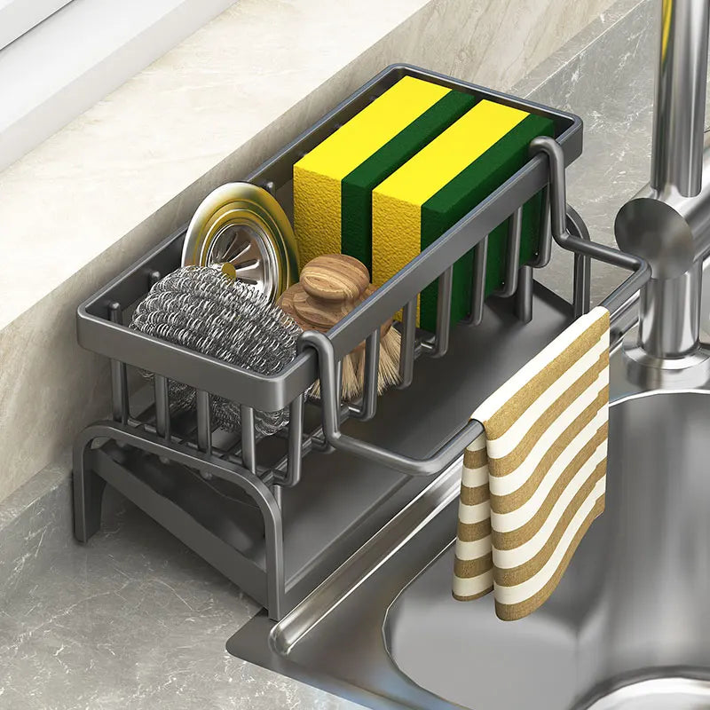Kitchen Shelf Cleaning Cloth Storage Draining Rack Household Detergent Sponge Rack Water Sink Water Sink Water Sink Artifact - Problems Solved