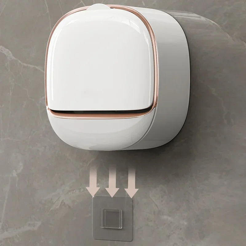 Bathroom Drain Soap Box Wall Mounted ABS Soap Box with Lid Waterproof Soap Dish Dishes Storage Box Travel Organizer Case Storage - Problems Solved