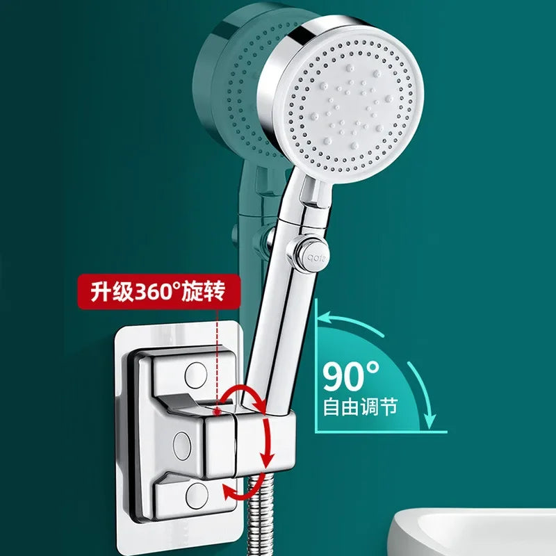 Problems Solved ABS shower head holder wall mount with adjustable, rotatable bracket for handheld shower racks in bathroom accessories