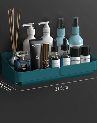 Bathroom  Kitchen Convenience Rack Shelf Makeup Storage Organizer Cosmetics Shampoo Rack Shower Shelf Wall Spice No Drilling - Problems Solved