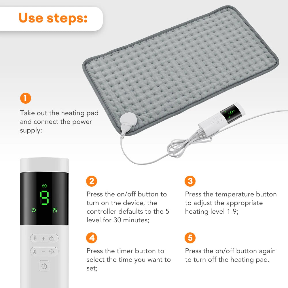 Electric Heating Pad Shoulder Back Leg Pain Relief Physiotherapy Winter Heater Timed Temperature Control Heating Blanket Mat - Problems Solved
