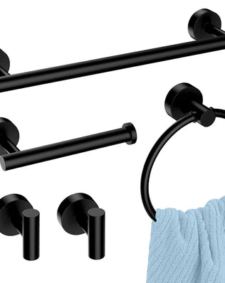 5-piece wall mounted hardware bathroom accessories, stainless steel towel bar, towel ring, toilet paper holder hook bathroom kit - Problems Solved