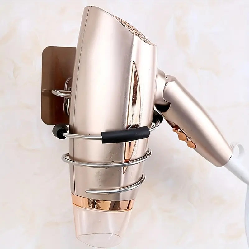 Bathroom Hair Dryer Holder Free Punching Hair Care Tools Holder Adhesive Wall Mount Barber Salon Tools - Problems Solved