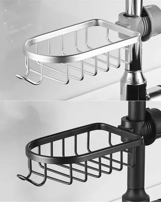 Bathroom Shelf Black Shower Storage Basket Storage Rack Adjustable Faucet - Problems Solved