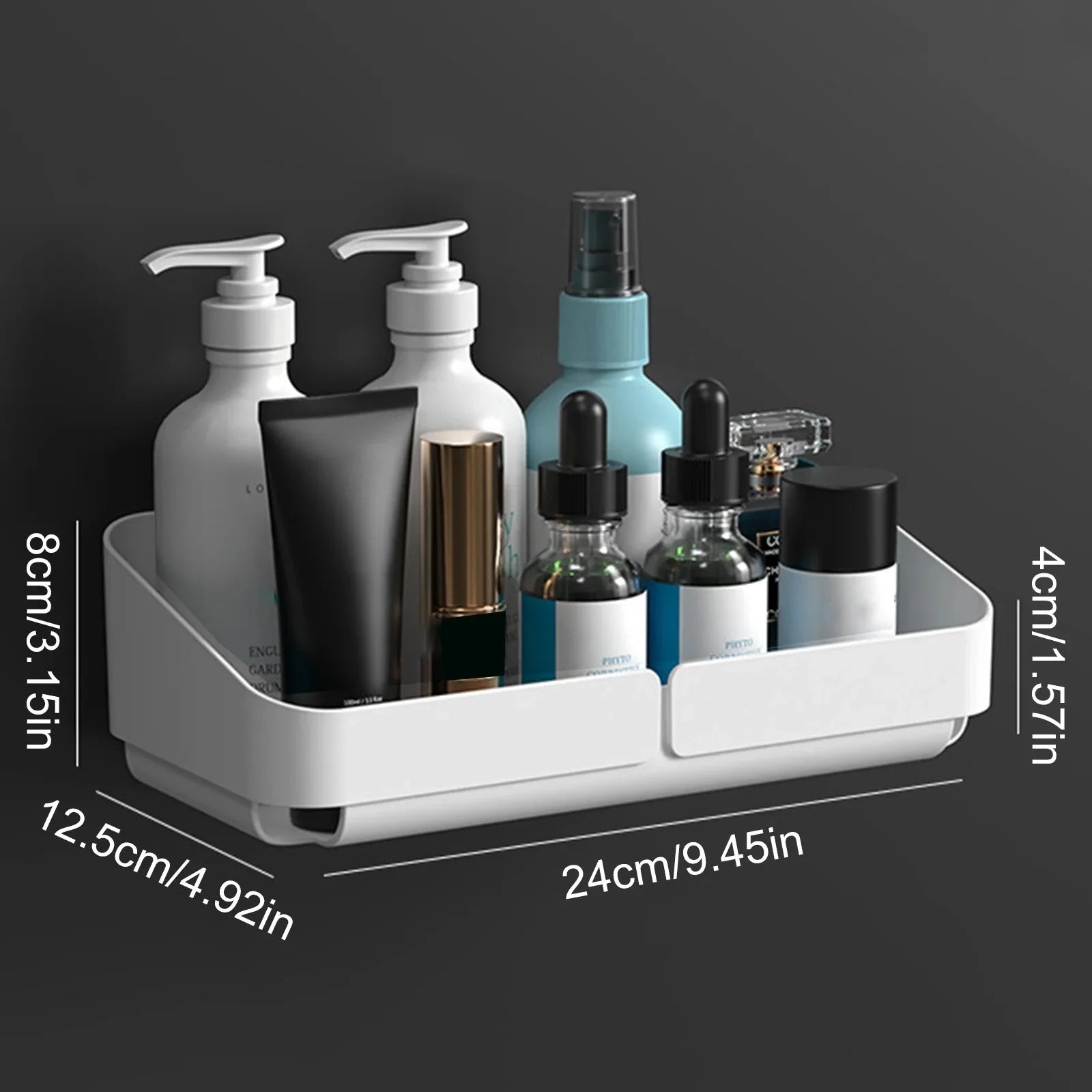 Bathroom  Kitchen Convenience Rack Shelf Makeup Storage Organizer Cosmetics Shampoo Rack Shower Shelf Wall Spice No Drilling - Problems Solved