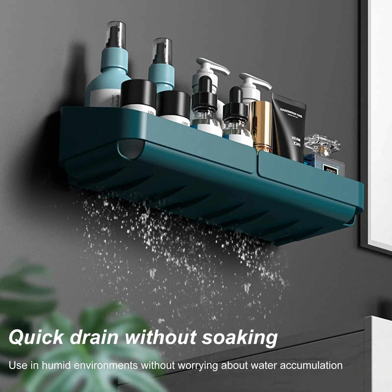 Bathroom  Kitchen Convenience Rack Shelf Makeup Storage Organizer Cosmetics Shampoo Rack Shower Shelf Wall Spice No Drilling - Problems Solved