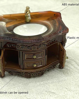Dollhouse Decoration Accessories; Mini Bathroom Furniture with Basin, Sink and Mirror. - Problems Solved