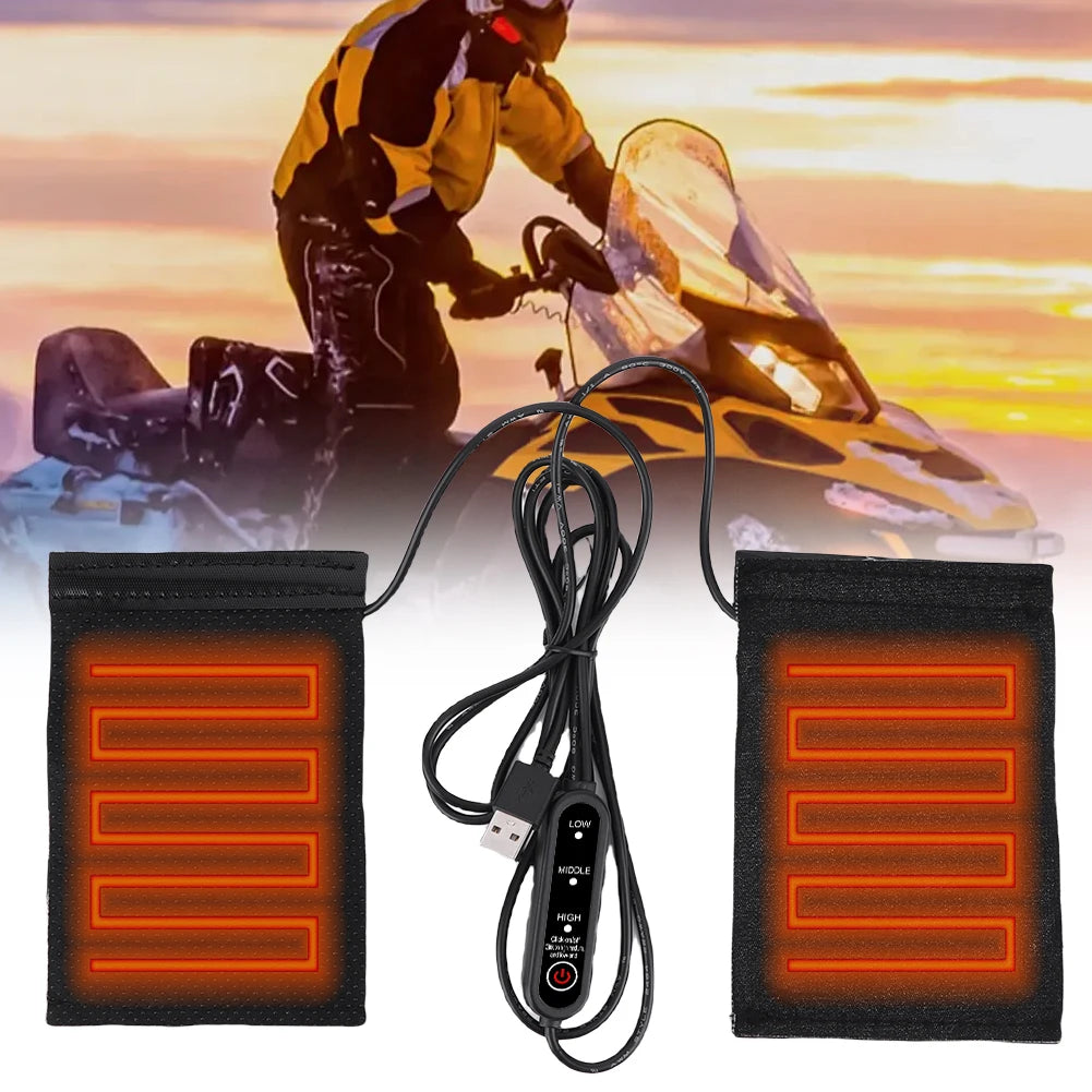 Motorcycle Heated Grips Handlebars Cover 3 Gear Adjustable USB Electric Handlebars Heater Hot Grip Winter Warming Accessories - Problems Solved