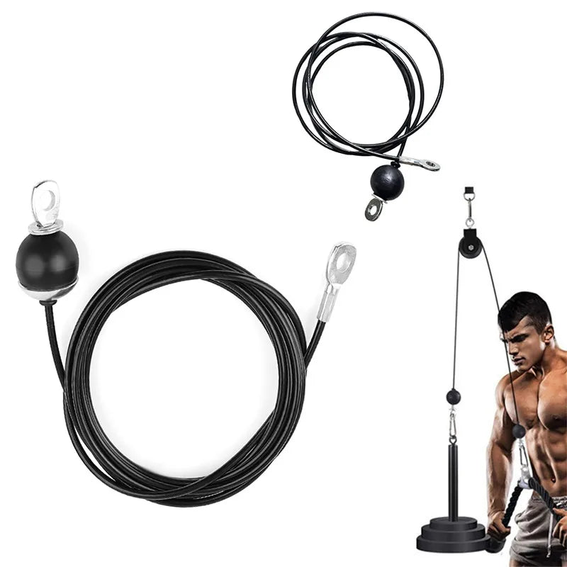 Heavy Duty Fitness Cable PU Coated Pulley Rope Adjustable Home Gym Equipment Accessories Arm Triceps Training Cable Fly System - Problems Solved