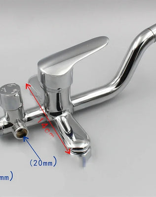 Wall-mounted bathtub faucet with adjustable hot and cold mixing, three modes, in a household bathroom setting by Problems Solved.