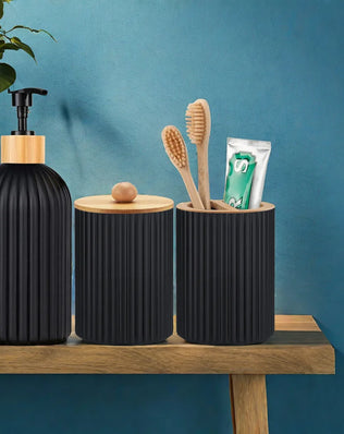 Bathroom Countertop Container Hand Soap Dispenser Cotton Ball Storage Box Toothbrush Holder Home Decoration Organizer - Problems Solved