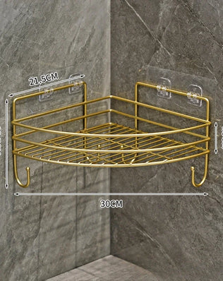 Bathroom Shelf Wall Mounted Corner Storage Shelves Shampoo Holder Cosmetic Rack Iron Shower Drain Basket Bathroom Organizer - Problems Solved