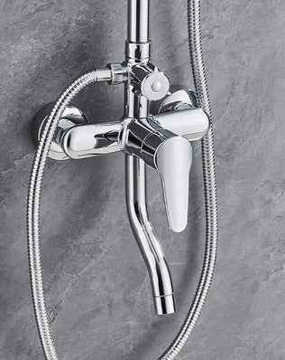 Wall-mounted bathtub faucet with shower accessories, hot and cold mixing tap, adjustable with three modes, by Problems Solved.