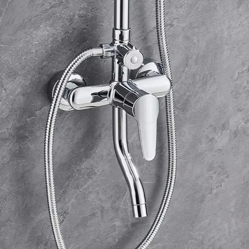 Wall-mounted bathtub faucet with shower accessories, hot and cold mixing tap, adjustable with three modes, by Problems Solved.