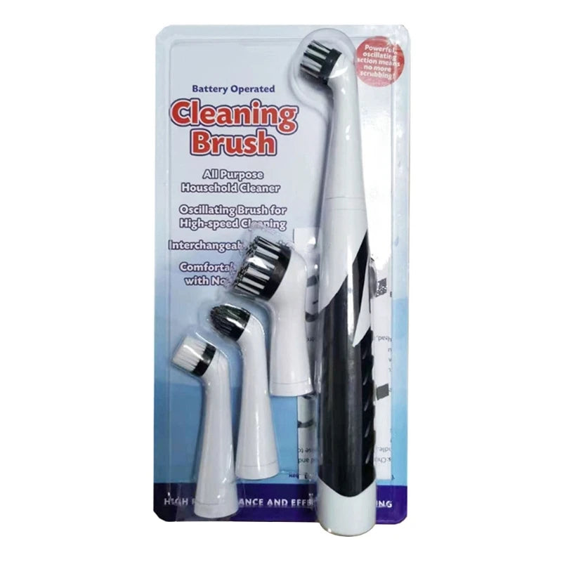 Bathroom Electric Brush Shoe Brush Cleaning Tool Gaps Corner Cleaning Wireless Cleaning Brush with 4Pcs Brush Heads - Problems Solved